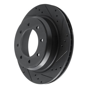 Nissan NV1500 Brake Rotor (1) - Rear Right - R1 Concepts - Drilled & Slotted - Black - `12-`21